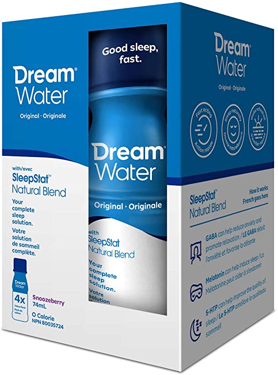 Dream Water Zero Calorie Natural Sleep Aid Drink - 74ml per Bottle - 4 Count