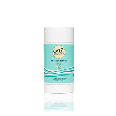 CoTZ Mineral Sunscreen Stick SPF 45 | Zinc Oxide | Water Resistant | Broad Spectrum Sunscreen | Invisible to Sheer Finish | Easy On-the-Go Application | 1 oz / 30 g