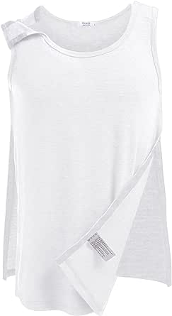 Deyeek Unisex Shoulder Snap-Access Tank Tops Post Surgery Shirts Tear Away Chemo Shirt Clothes After Rotator Cuff Surgery