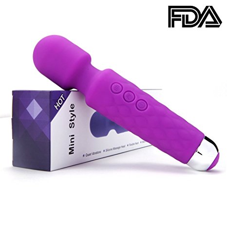 Vibrator Wand Massager for women Rechargeable Waterproof Personal Wireless Wand Vibrators for Women Men with Multi Speed Powerful Vibration Medical Grade Silicone (purple)