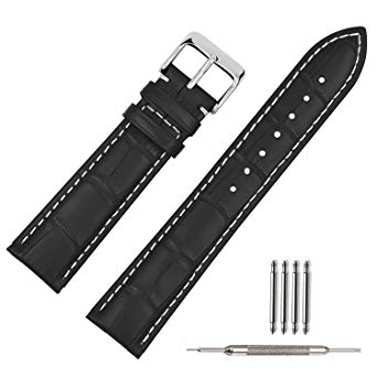 Leather Watch Strap Soft w/Watch Clasp Buckle Watch Band Bracelet Replacement