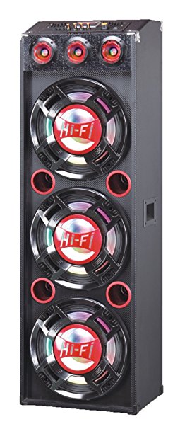 QFX SBX-412300BTRD Speaker with Built-In Amplifier Bluetooth - Red