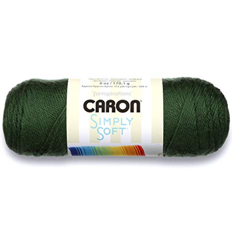 Caron Simply Soft Solids Yarn - (4) Medium Gauge 100% Acrylic - 6 oz -  Dark Sage  -  Machine Wash & Dry