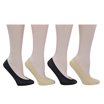 MpingT Women's No-Show Invisible Silk Sock Liners (Pack of 4)