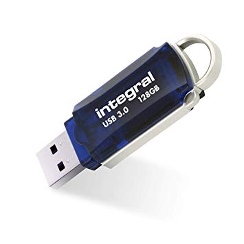 Integral 128GB USB Memory 3.0 Flash Drive Courier Blue up to 200MB/s Read 90MB/s Write