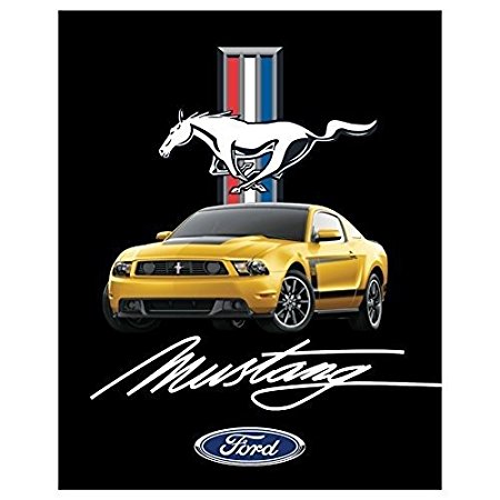 Ford Mustang Heavy Fleece Sherpa Blanket 48" X 60"