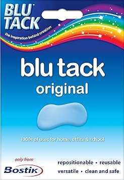 6 X Bostik Blu Tack Mastic Adhesive Putty Non Toxic Blue Approx 60g 801103