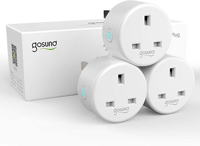 Smart Plug, Gosund 13A Alexa Plug Works with Alexa and Google Home, WiFi Plugs Socket Outlets with Remote Control, Timer Function, Energy Monitoring, No Hub Required, 2.4GHz ONLY, 3 Pack