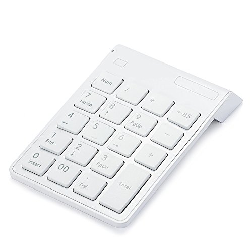 Elftear Wireless Numeric Keypad 19 Keys 24G Numeric Keyboard for Laptop Desktop PC Color White
