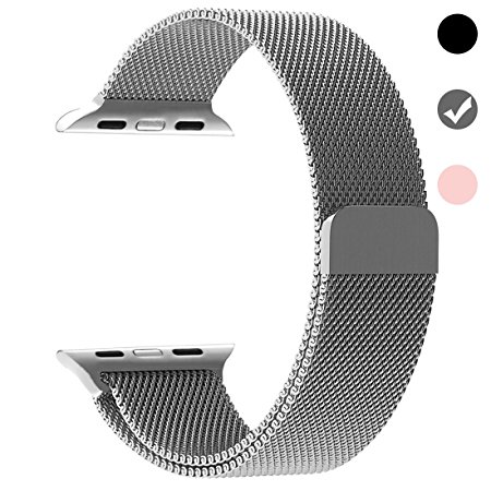 Ferdery Stainless Steel Band Mesh Milanese Loop Bracelet Strap Replacement Band with Magnetic Closure Clasp for Apple Watch Series 1 Series 2 Edition 38mm 42mm