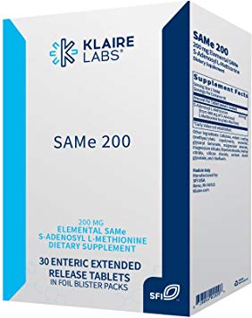 Klaire Labs Same 200 - Hypoallergenic 200 Milligrams S-adenosylmethionine with Enteric Coating to Support Mood, Liver Detoxification & Joints (30 Tablets)