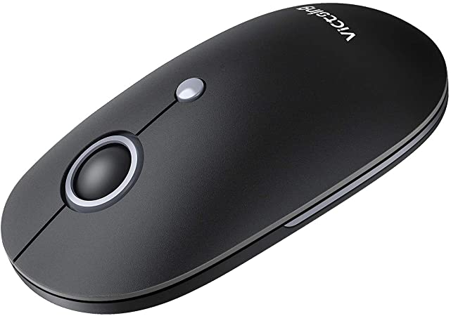 Wireless Mouse [Stylish & Slim & Silent] VicTsing Wireless Computer Mouse with 5 Adjustable DPI, Portable Mouse with Longer Battery Life, Easy Install to Laptop, PC, Computer, Mac, etc. - Black