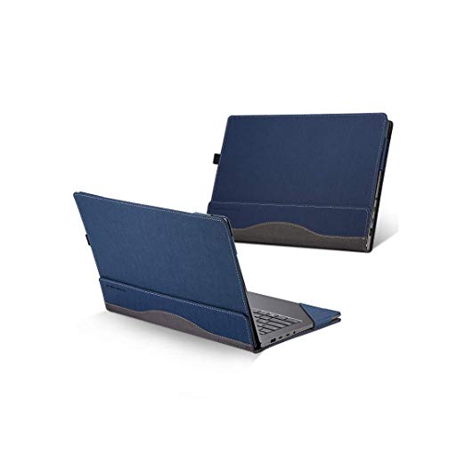 Honeymoon 2018 Lenovo Yoga C930 13" Case Cover,PU Leather Folio Stand Protective Laptop Hard Shell Case Compatible for New Lenovo Yoga 7 Pro 13.9 Inch(Yoga C930,Blue)