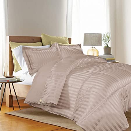 kathy ireland Home Essentials 3 Piece Reversible Down Alternative Comforter, Full/Queen, Taupe