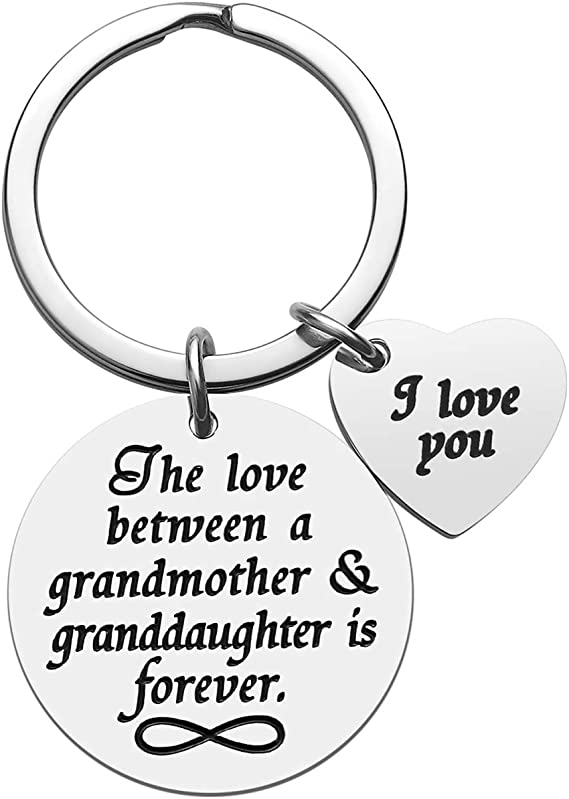 Grandma Gifts from Granddaughter - Grandma Keychain Grandmother Gifts from Grandchildren, Christmas Birthday Mother’s Day Gifts for Grandma