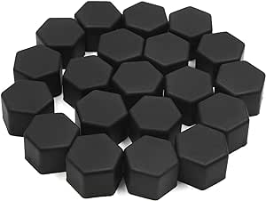 uxcell 20pcs 19mm Rubber Car Wheel Tire Tyre Nut Screw Cover Caps Hub Protector Black