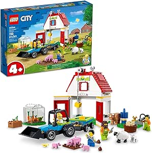 LEGO City Barn & Farm Animals 60346 Building Toy Set for Kids, Preschool Boys and Girls Ages 4  (230 Pieces)