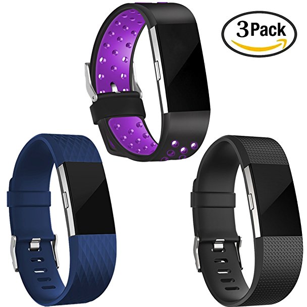 For Fitbit Charge 2 Bands, Maledan Replacement Accessory Wristbands for Fitbit Charge 2 HR, Large Small