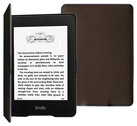 GmatrixBasic Kindle Paper White Case Cover Thinnest and Lightest PU Leather Smart Cover with Auto Wake/Sleep for All Kindle Paper White (Fits All versions: 2012, 2013, 2014, 2015 New 300 PPI), Brown