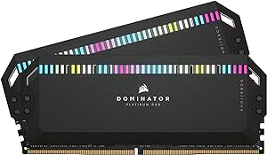 CORSAIR DOMINATOR PLATINUM RGB DDR5 RAM 64GB (2x32GB) 6400MHz CL32 Intel XMP iCUE Compatible Computer Memory - Black (CMT64GX5M2B6400C32)