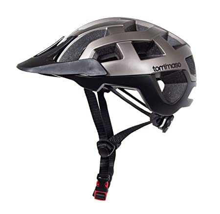 Tommaso Sporco MTB, Road Cycling Helmet - Holiday Pricing - Removable Visor, Adjustable Fit, 4 Colors Matte Black, White, Titanium, Yellow, Fully Certified Safety Protection