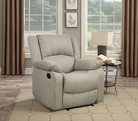 Pearington Lyon Microfiber Living Room Recliner Chair, Beige
