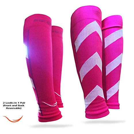 Rikedom Sports Graduated Compression Calf Sleeves Guard Socks (1 Pair), Relief Prevent Shin Splints, Calf Strain, Boost Circulation, Faster Recovery Leg Sleeves Support or Men and Women, Protection for Running, Walking, Cycling, Basketball, Training, Maternity, Travel
