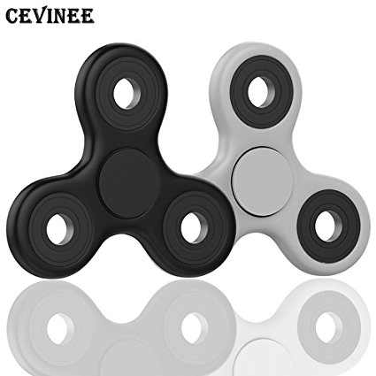 Cevinee 2PC Tri Fidget Hand Spinner, Gift Idea EDC Fidget Toys - Smooth and Fast Bearings, 1-3min Spin Time