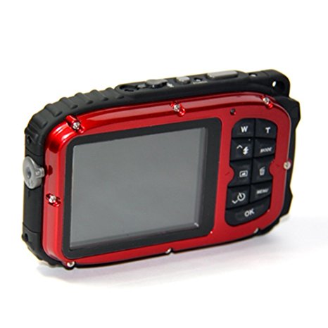 Waterproof camera,Bigaint BG003 16MP 8x Zoom Cameras 2.7 Inch LCD Digital Camera 10m Underwater Waterproof Camera --Red