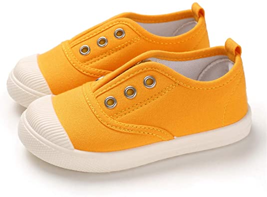 E-FAK Kids Canvas Sneaker Toddler Boys Girls Slip On Tennis Shoes Lightweight Fashion Casual Running Shoe