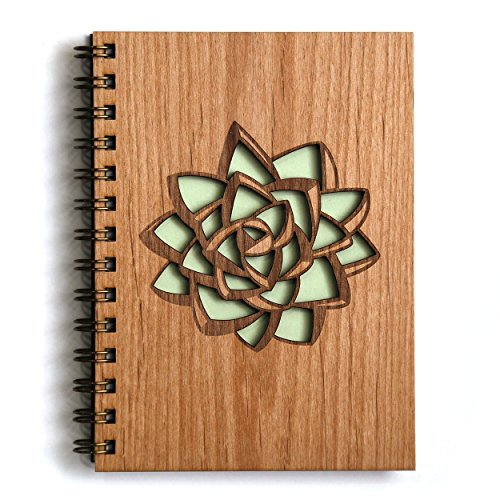 Succulent Lasercut Wood Journal