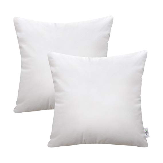 Ashler Set of 2 Hypoallergenic Throw Pillow Inserts Standard Square Polyester Sham 18" x 18"