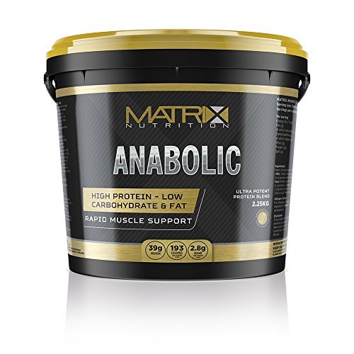 Matrix Nutrition Anabolic Protein Powder - Whey Protein Blend - 80% Protein - Muscle Mass Shake (Banana, 2.25KG)