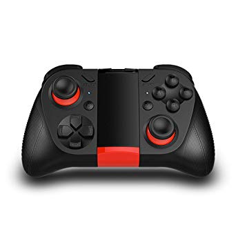 TNP Bluetooth Game Controller Wireless Gamepad Joypad Joystick with Phone Clip for Android Samsung S7 S6 Edge Note 5 Nexus LG Smartphone Tablet Emulator Gear VR, Windows PC via BT HID Protocol