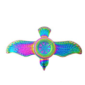 Fidget Spinner UCLL Bauhinia Flower Hand Spinning Toy EDC Focus Stress Reducer Toy With Headset Decor Gift Perfect for Girl (Rainbow Bird)