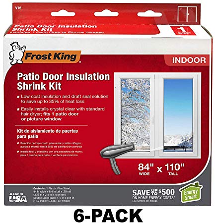 Frost King V76H Shrink Window Kit 84-Inch by 120-Inch, Clear (6-Pack)