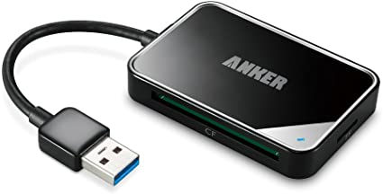 Anker AK-848061074659 4-Port USB 3.0 Portable Card Reader for SDXC, SDHC, SD, CF, High-Speed CF (Udma), MS, Micro SDXC, Micro SDHC and Micro SD Cards