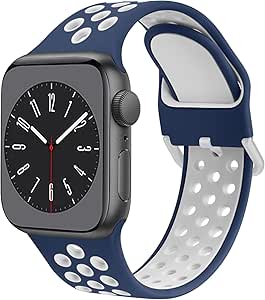 Vancle Silicone Bands Compatible with Apple Watch Band 38mm 40mm 41mm 42mm 44mm 45mm 49mm, Soft Breathable Waterproof Wristbands Straps for iWatch Series Ultra 2 Ultra 9 8 7 6 5 4 3 2 1 SE Women Men