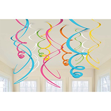 Multi-Color Plastic Swirl Decorations (Pack of 12)