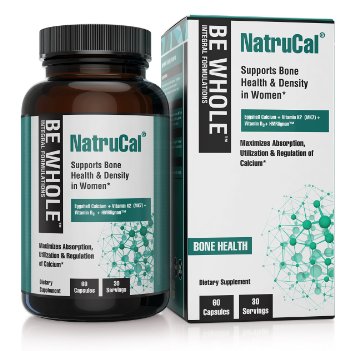 NatruCal Supports Bone Health and Density in Women - Synergistic Formulation Combining Egg Shell Calcium Vitamin D3 Vitamin K2 MK7 and HMR Lignans - Maximizes Absorption and Utilization of Calcium