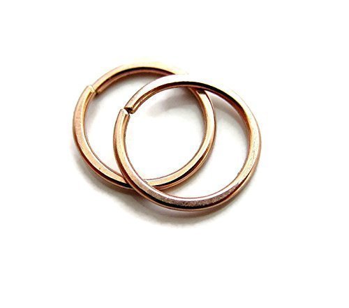 Nickel Free Pink GOLD filled Hoop Earrings for Sensitive Ear Small 10mm One Pair