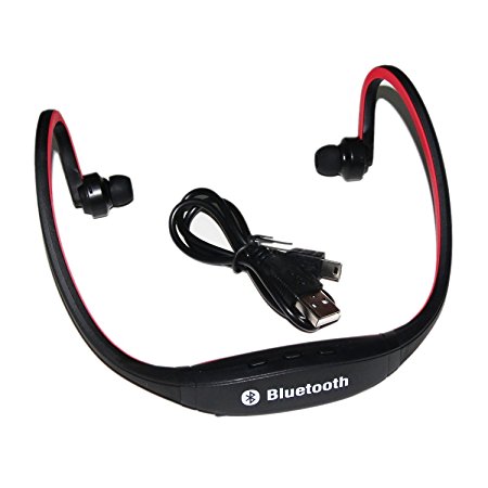 Stoga Sports Wireless Bluetooth Headphone Earphone Hifi Stereo Headset for PC MP3 MP4 iPod Mobile(Red)