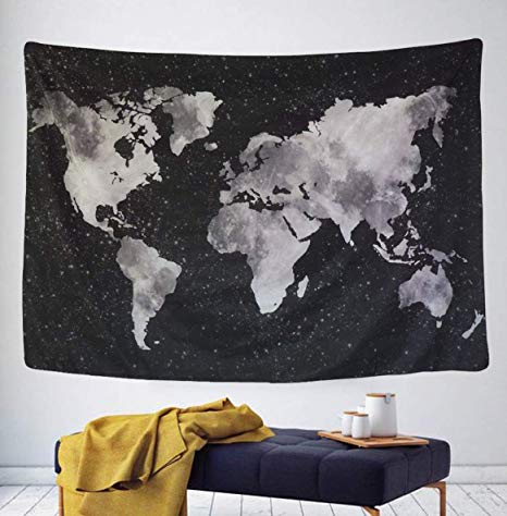 Tapestry,Starry Tapestry World Map Tapestry, Abstract Painting Wall Art Boho Hippie Wall Hanging Tapestry Home Decor for Bedroom Living Room Dorm Apartment 51"x 59"