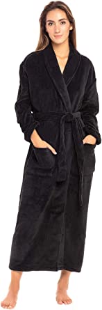 Alexander Del Rossa Women's Warm Fleece Winter Robe, Long Plush Bathrobe