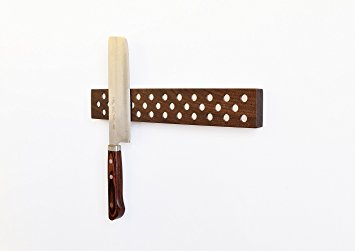 Magnetic Wooden Knife Bar Holder: 12 INCH WALNUT, Danish Design Inspired