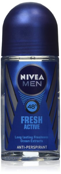 Nivea for Men Fresh Active Deodorant Antiperspirant Roll-on 50 ml 3-pack