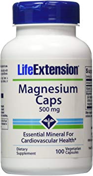 Life Extension Magnesium 500 Mg Vegetarian Capsules, 100 Count