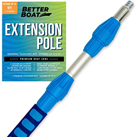 Better Boat Telescoping Pole Extendable Pole Deck Brush 3/4" Universal End Paint Roller Mop Cleaning Handle Extension Rod