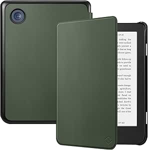 Fintie Slimshell Case for 6” Kobo Clara BW (2024) / Kobo Clara Colour (2024) / Kobo Clara 2E (2022) – Slim Lightweight Premium PU Leather Cover with Auto Sleep/Wake, Alpine Green