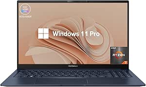 ASUS Zenbook 15 Business Laptop, 15.6" FHD Display, AMD Ryzen 7 7735U, 16GB RAM, 1TB SSD, IR Camera, HDMI 2.1, USB4 Type-C, Wi-Fi 6, Backlit Keyboard, Windows 11 Pro, Blue